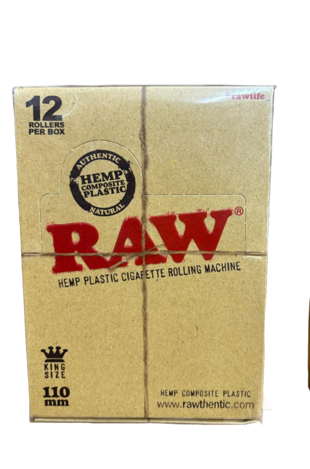 RAW Hemp Plastic Cigarette Rolling Machine - 110 mm - 12 Rollers Per Box