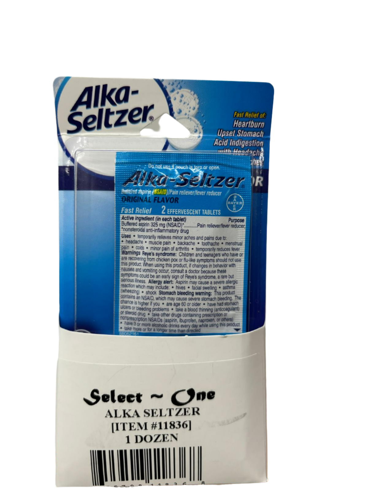 Alka Seltzer Pain Reliever/ Fever Reducer