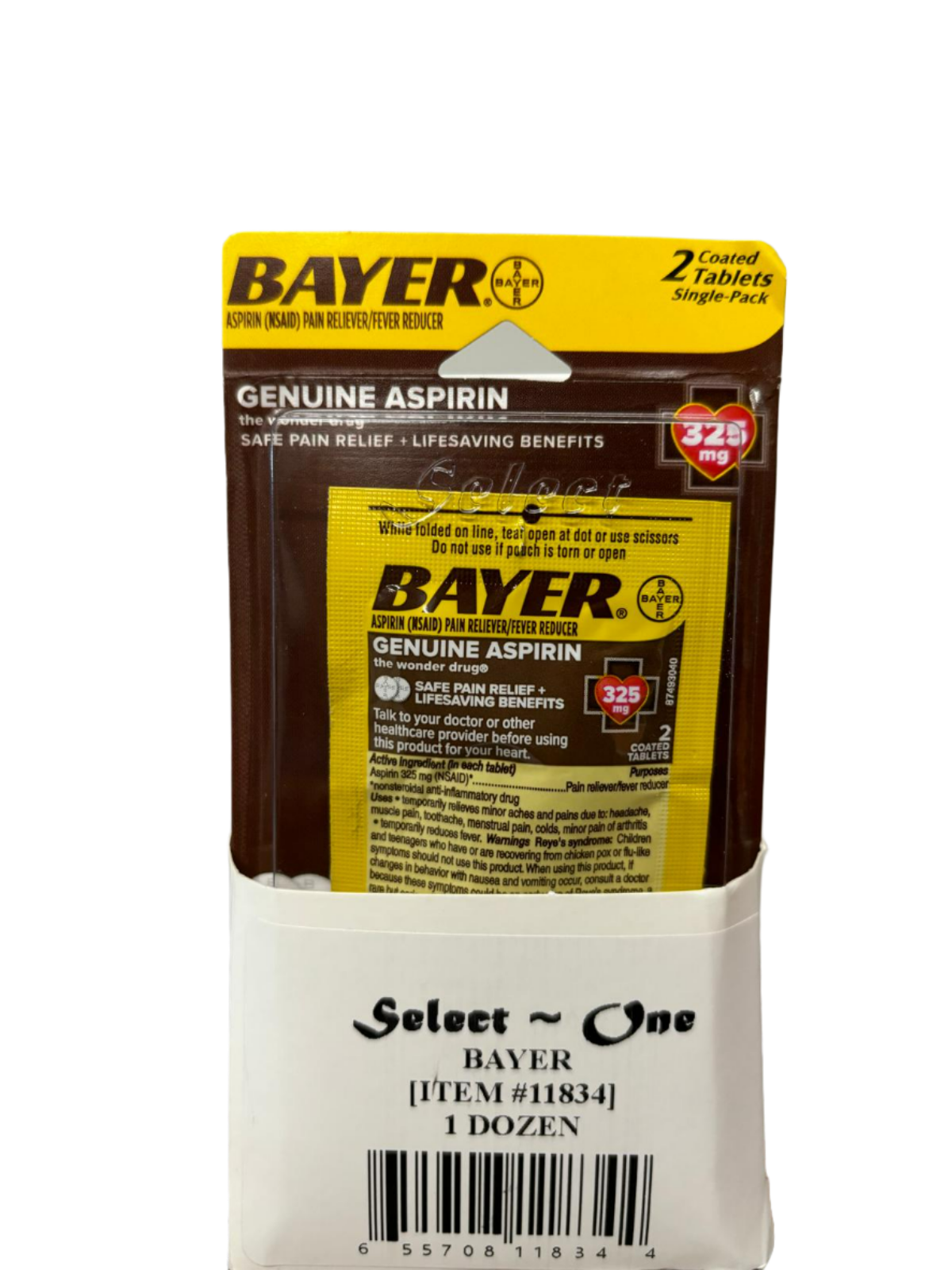 Bayer Aspirin(NSAID) Pain Reliever/ Fever Reducer