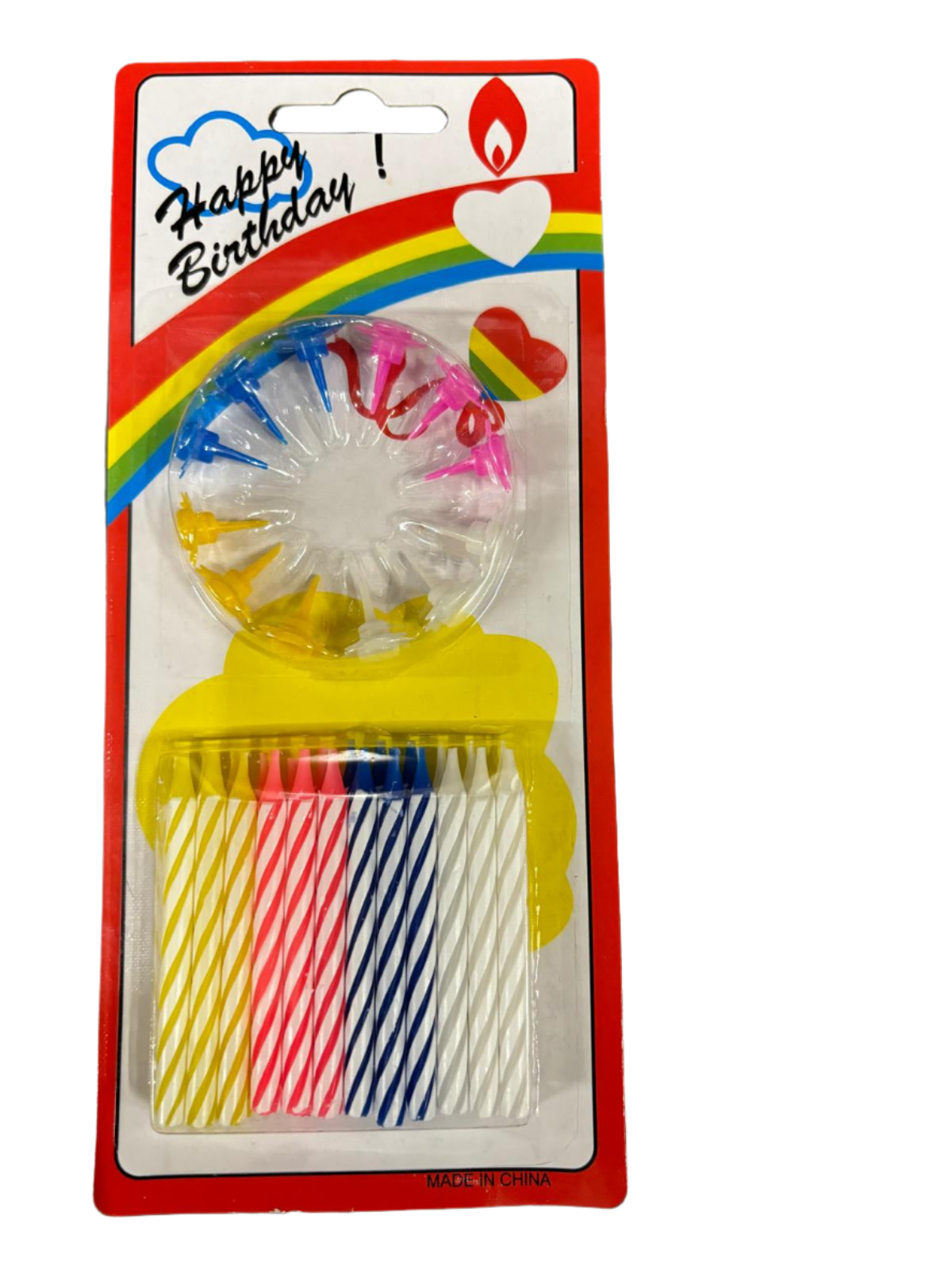 Happy Birthday Candles With Holders