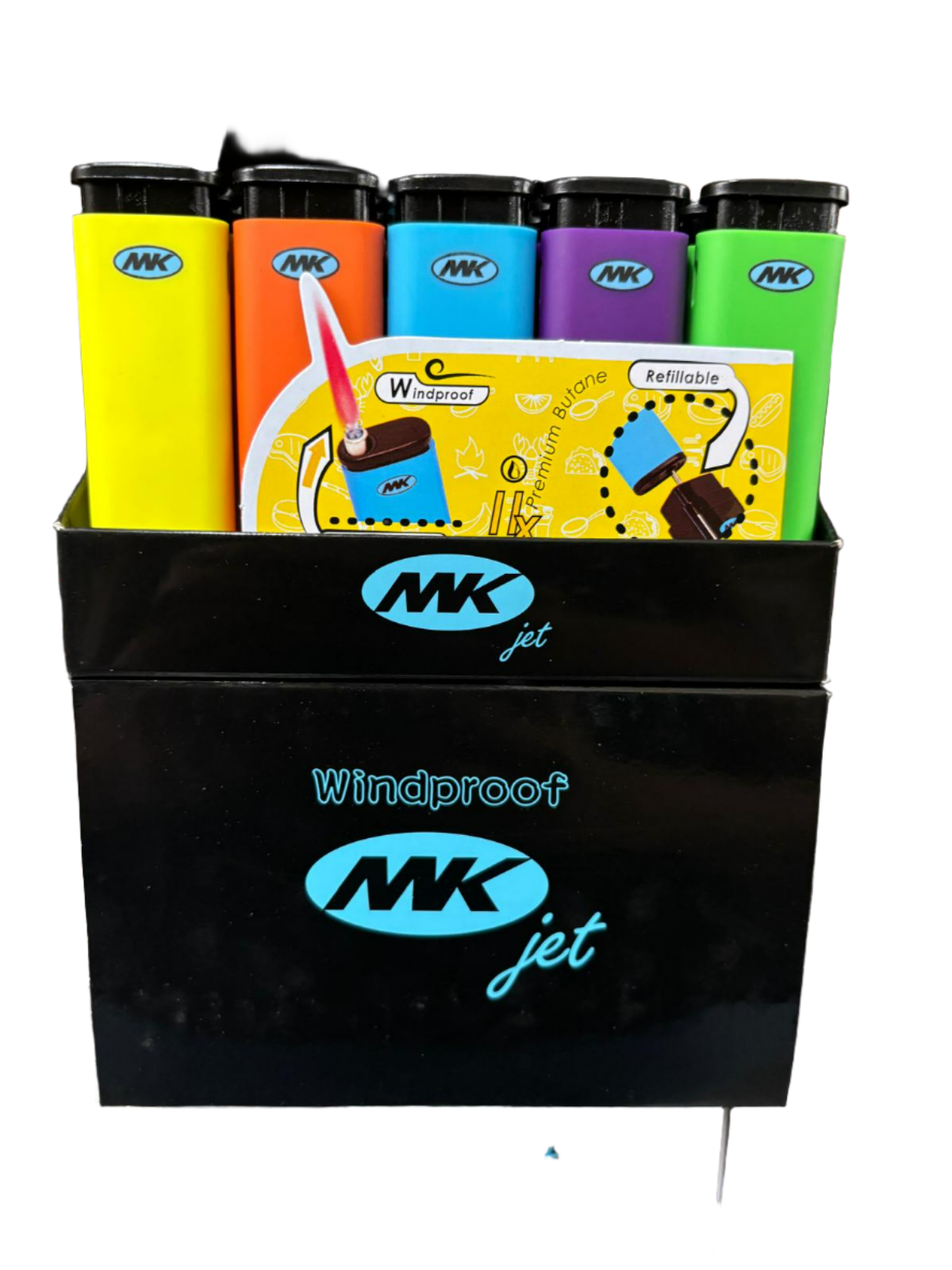 MK Jet Windproof Lighters - 50 Pack
