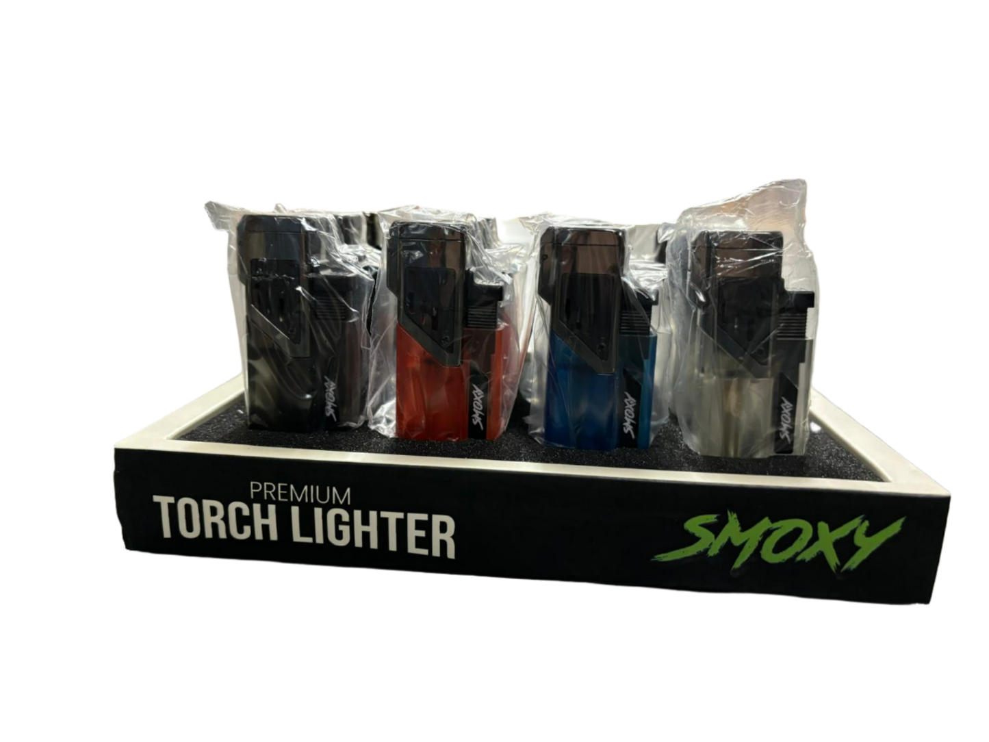 Smoxy Premium Torch Lighter - Clear -12 Pack