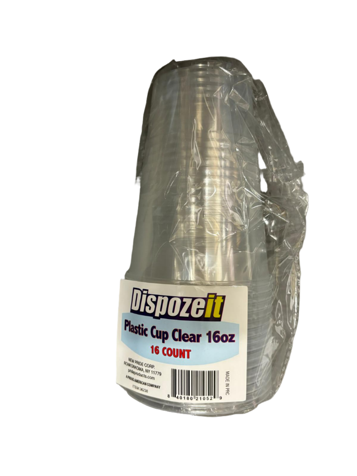 Dispozeit Plastic Cup Clear 16 OZ - 16 Count