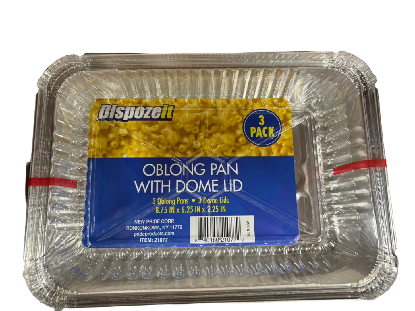 Dispozeit Oblong Pan With Dome Lid - 3 Pack