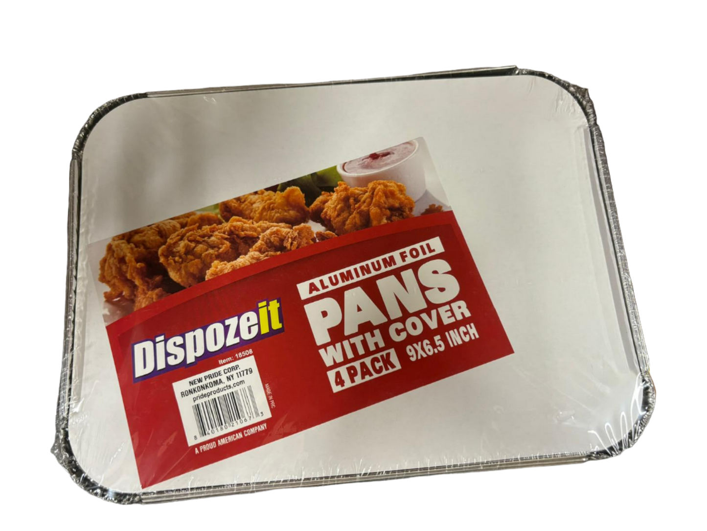 Dispozeit Aluminum Foil Pans with Cover - 4 Pack