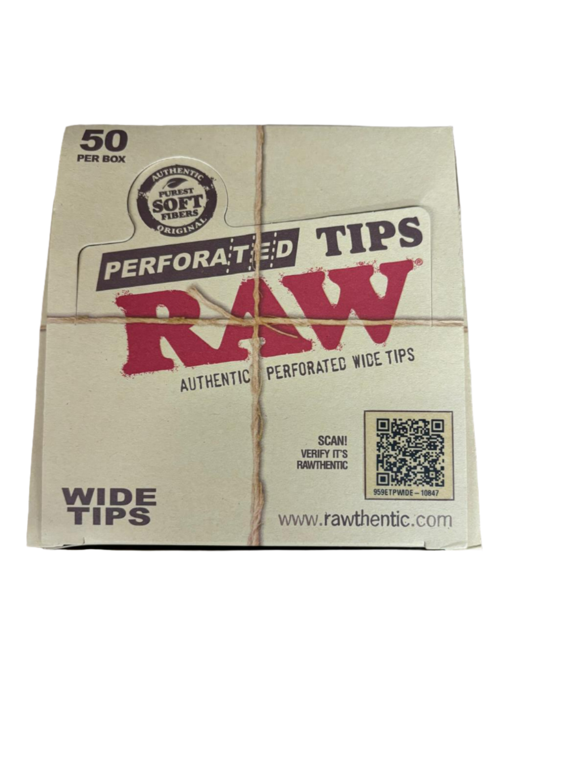 RAW Perforated Tips - Authentic Perforated Wide Tips- Pre Rolled - 50 Per Box