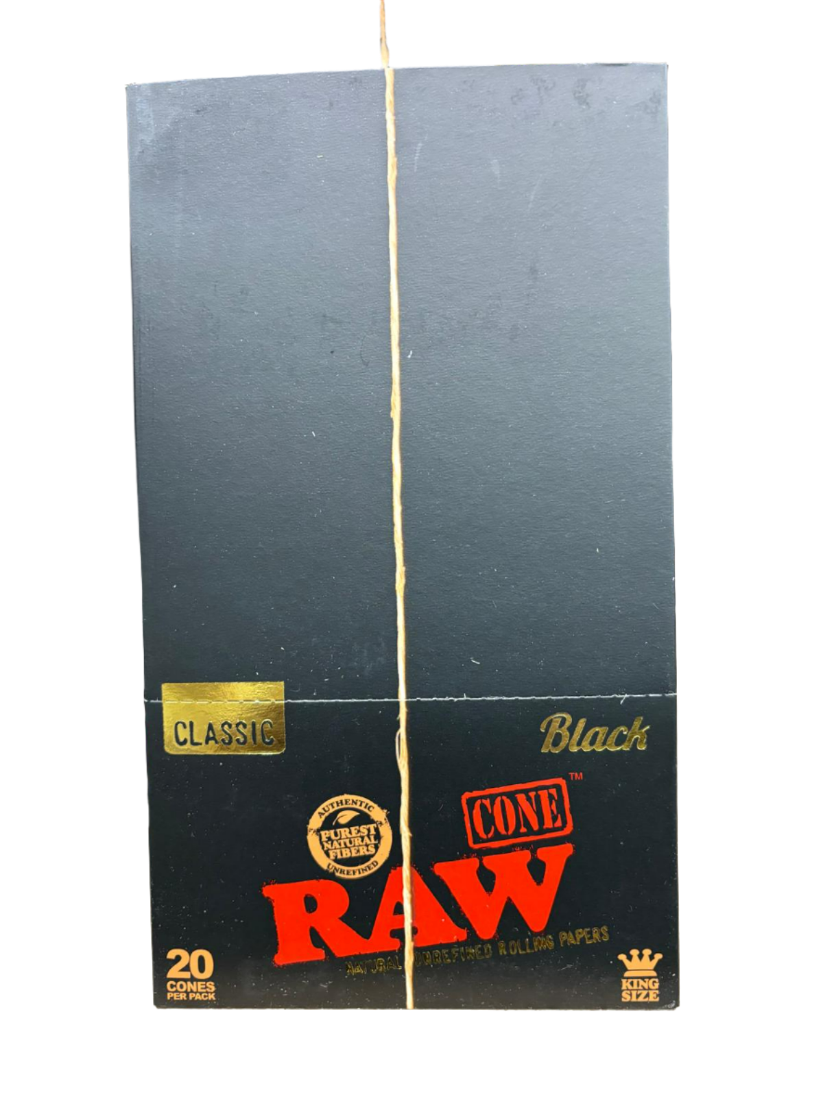 RAW Cone Natural Un Refined Rolling Papers - Black - King Size - 12 Pack