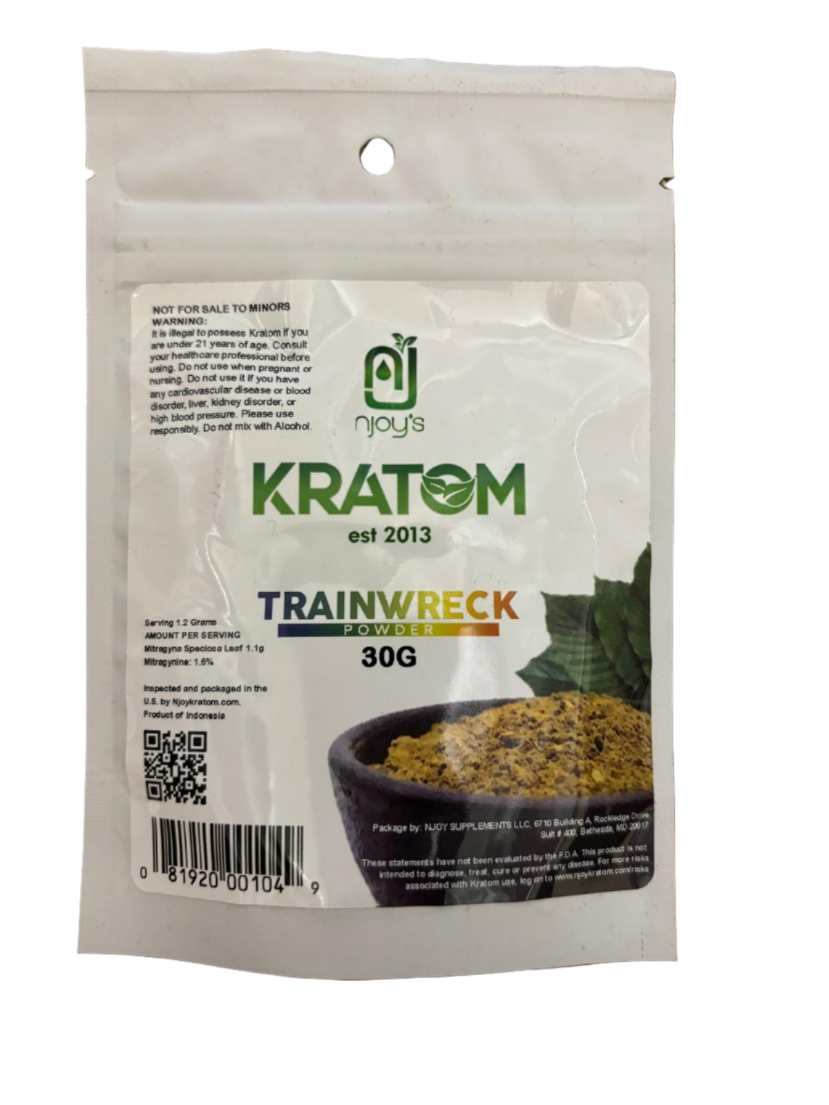 njoy's Kratom Trainwreck Powder - 30 G