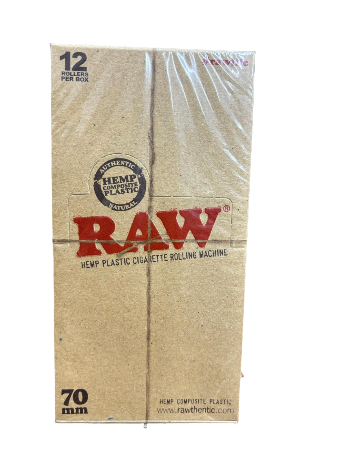 RAW Hemp Plastic Cigarette Rolling Machine - 70 mm - 12 Rollers Per Box