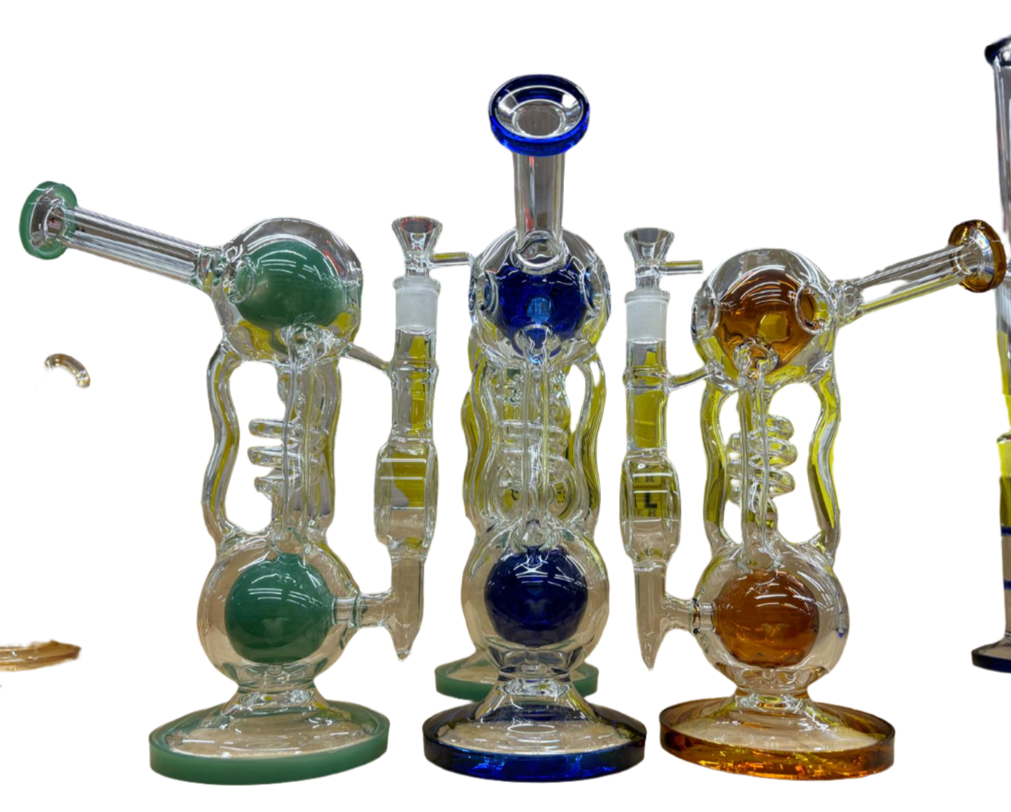 Dual Chamber With Double Ball Perc Waterpipe