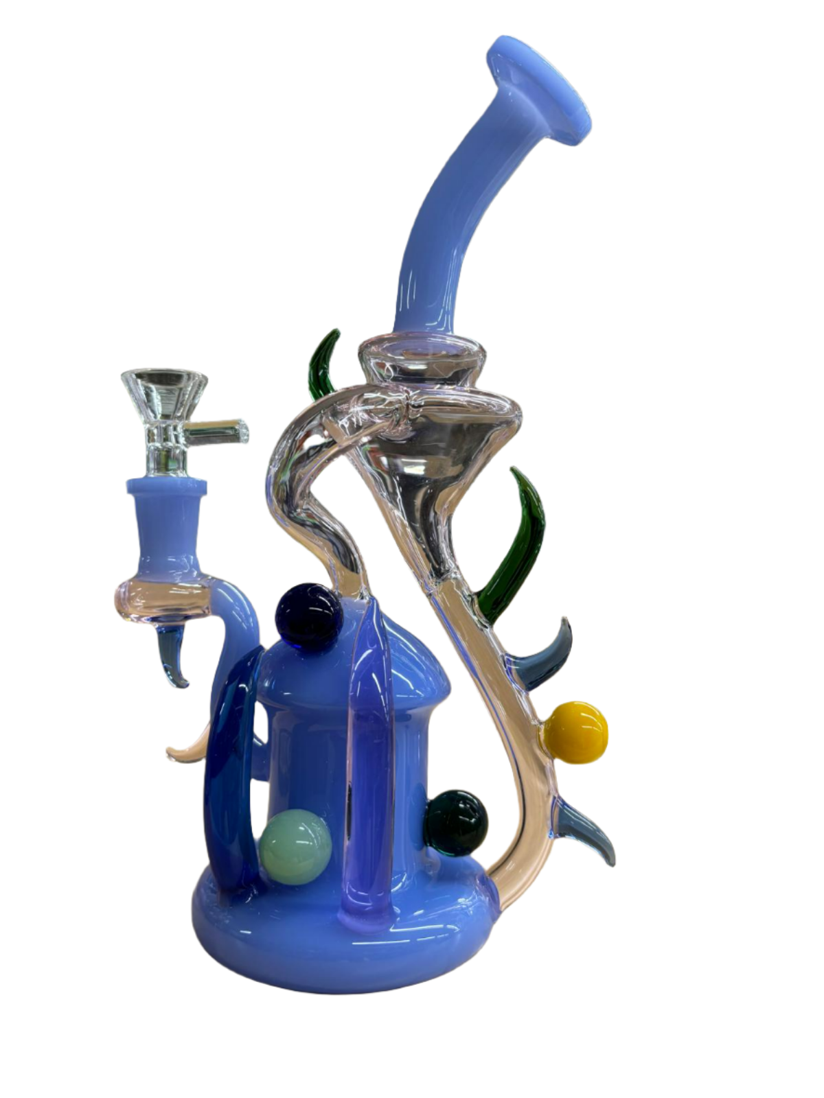 Glass Water Pipe Spike Design Mixed Color