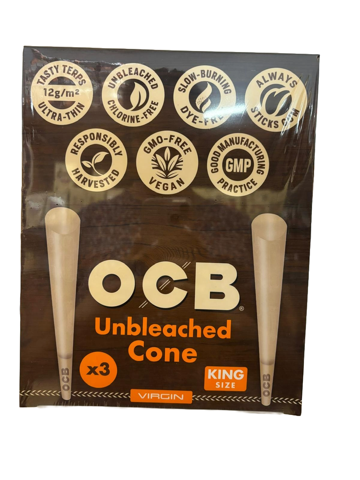 OCB King Size Unbleached Cones - 32 - 3 Pack