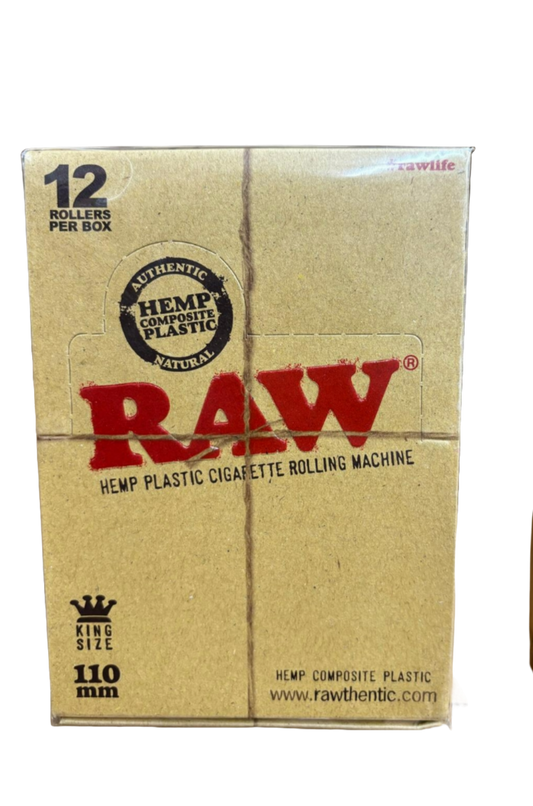 RAW Hemp Plastic Cigarette Rolling Machine - 110 mm - 12 Rollers Per Box