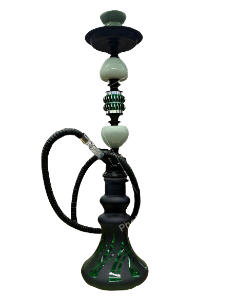 1 Hose Glass Hookah Complete Set - Green