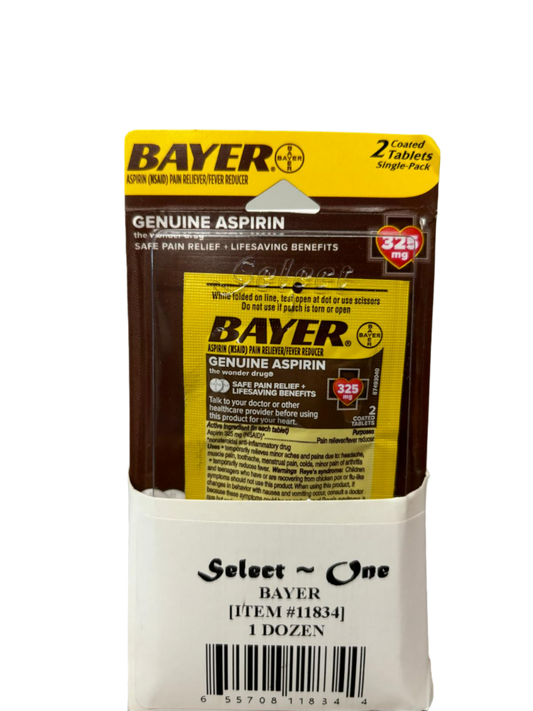 Bayer Aspirin(NSAID) Pain Reliever/ Fever Reducer