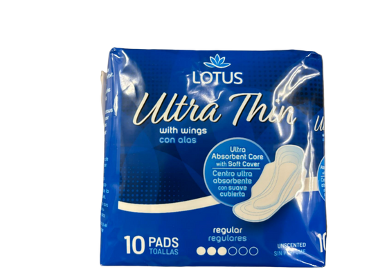 Lotus Ultra Thin Regular Pads with Wings- 10 Pads