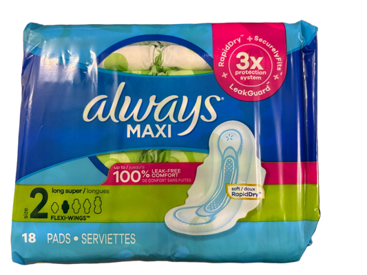 Always Maxi Long Super Pads - 18 Pads