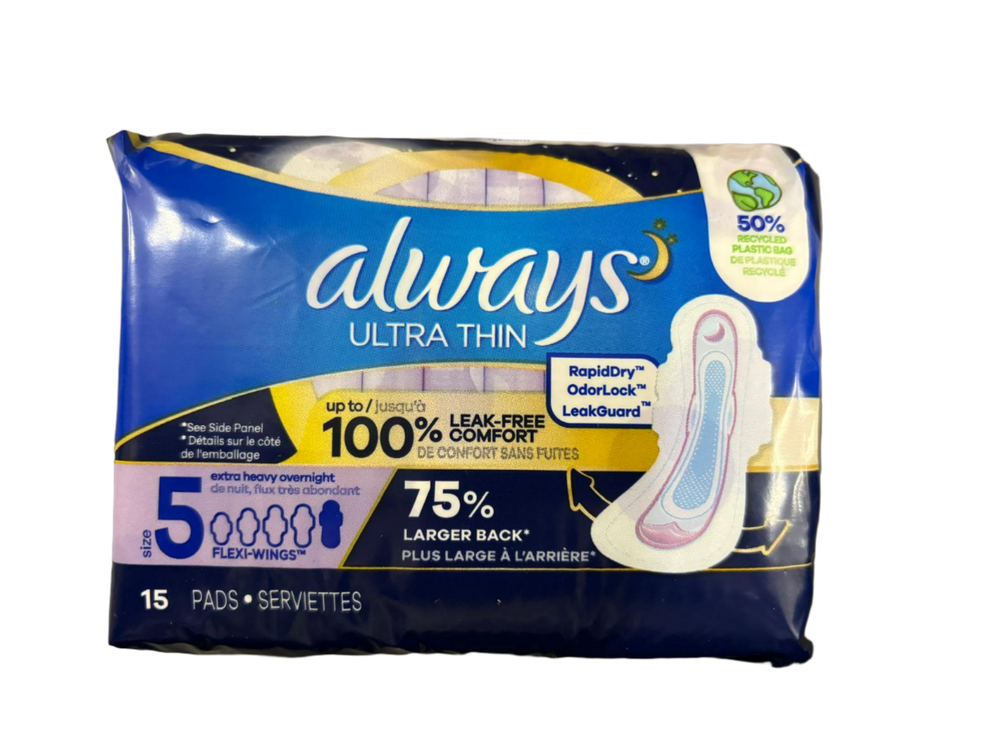 Always Ultra Thin Extra Heavy Overnight Pads - 15 Pads