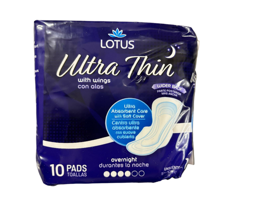 Lotus Ultra Thin  Overnight Pads - 10 Pads