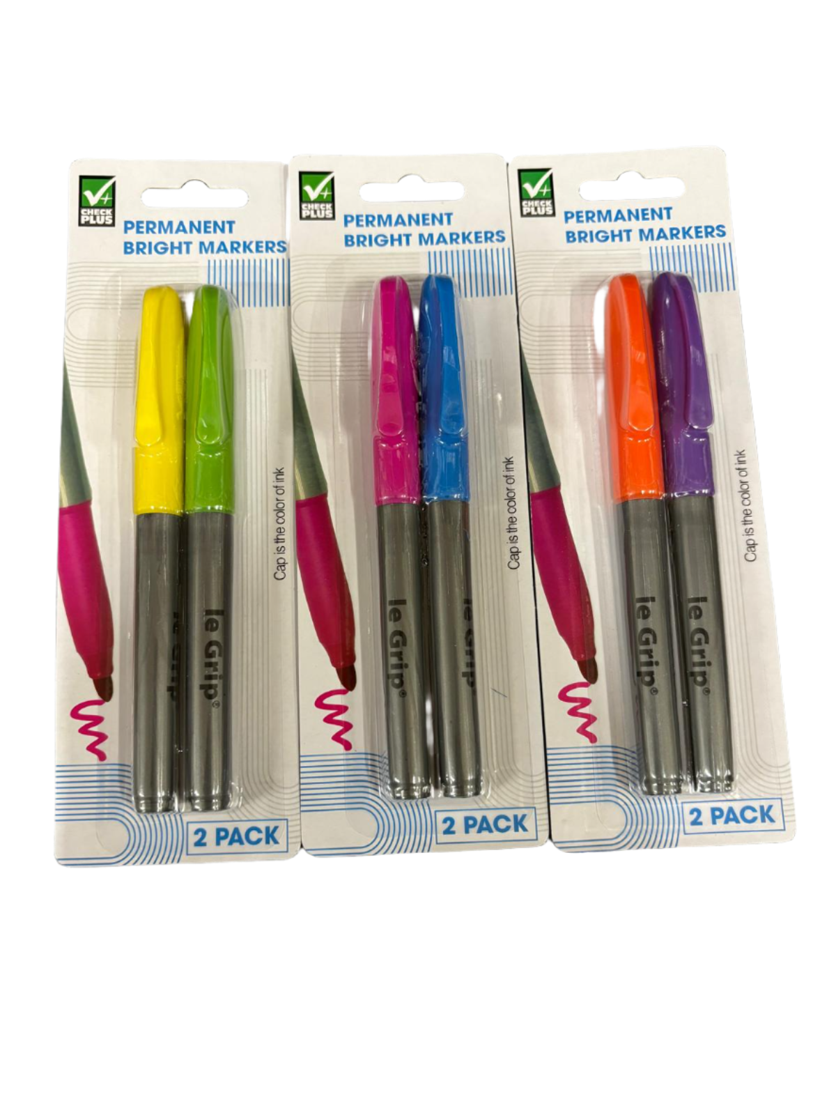 Permanent Bright Markers - 2 Pack