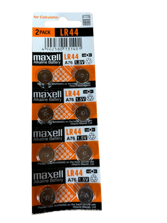 Maxell Alkaline Battery LR44 1.5V for Calculator - 2 Pack