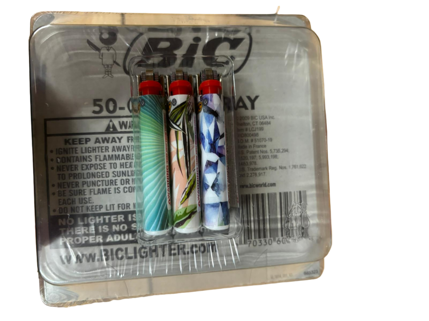 BiC 50 Mini Classic Lighter + 3 Bonus Fashion Mini Lighters