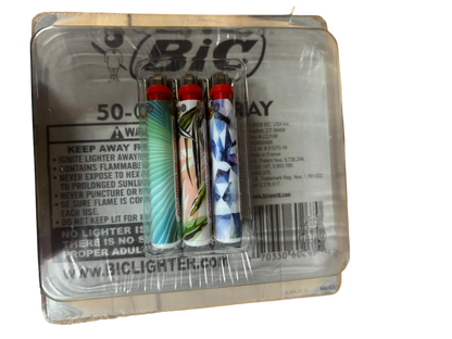 BiC 50 Mini Classic Lighter + 3 Bonus Fashion Mini Lighters