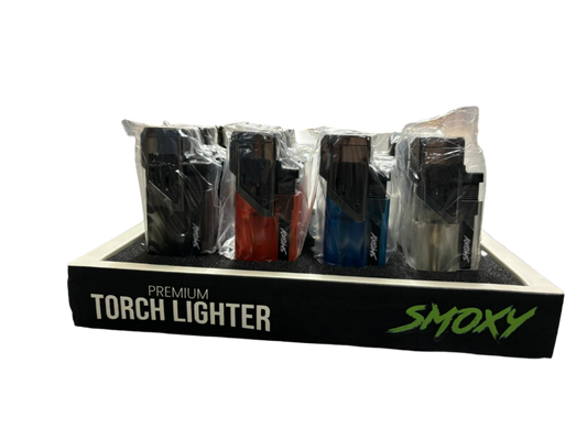 Smoxy Premium Torch Lighter - Clear -12 Pack