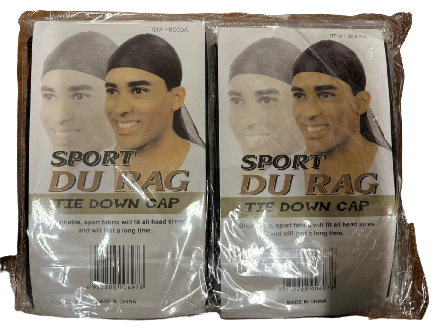 Sport Du Rag Tie Down Cap - 12 Pcs