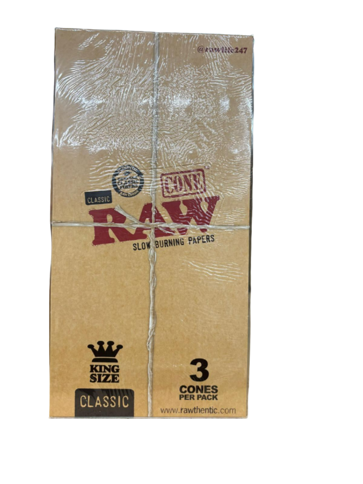 RAW Cone Slow Burning Rolling Papers King Size - 32 Packs per box