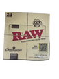 RAW Classic  Natural Unrefined Rolling Papers - King Size Slim+ Tips - 24 Packs Per Box