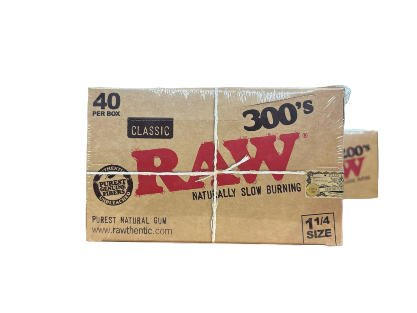 RAW Classic Naturally Slow Burning - 1 1/4 Size - 40 Packs Per Box