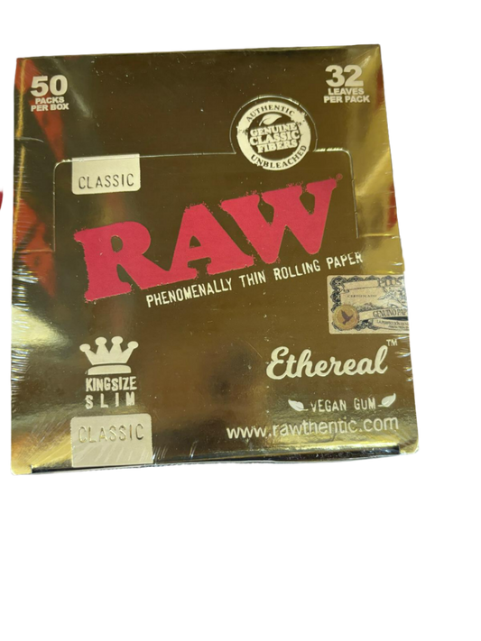 RAW Classic Phenomenally Thin Rolling  Papers - King Size Slim - 50 Packs Per Box