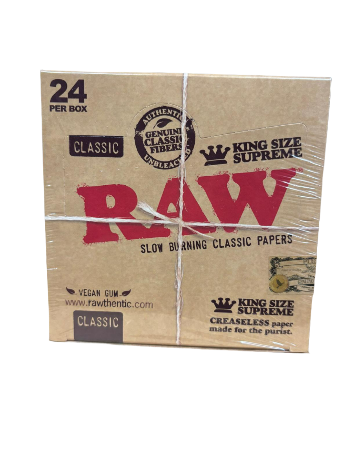 RAW Slow Burning Classic Papers - King Size Supreme - 24 Pack Per Box