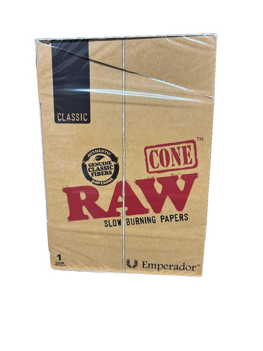 RAW Cone Slow Burning Papers - 24 Packs per Box