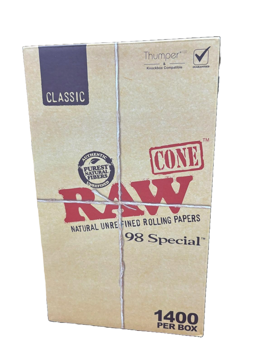 RAW Cone Natural Un Refined Rolling Paper -  98 Special - 1400 per Box