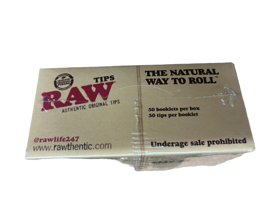 RAW Authentic Original Tips - 50 Booklets Per Box