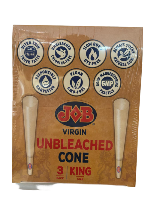 JOB Virgin King Size Unbleached Cone - 32 - 3 Pack