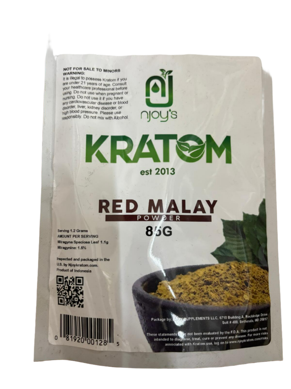 njoy's Kratom Red Malay Powder - 85 G