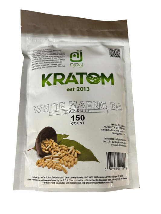 njoy's Kratom White Maeng Da  - 150 Capsules