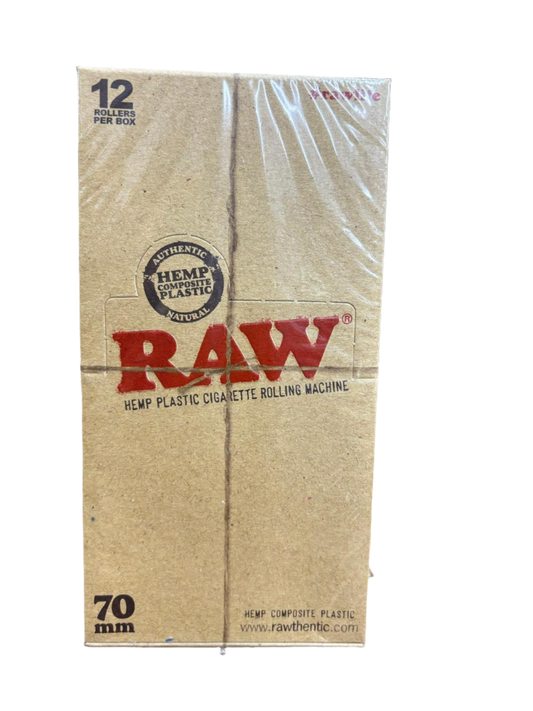 RAW Hemp Plastic Cigarette Rolling Machine - 70 mm - 12 Rollers Per Box