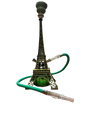 2 Hose Green Eiffel Tower Hookah Complete Set