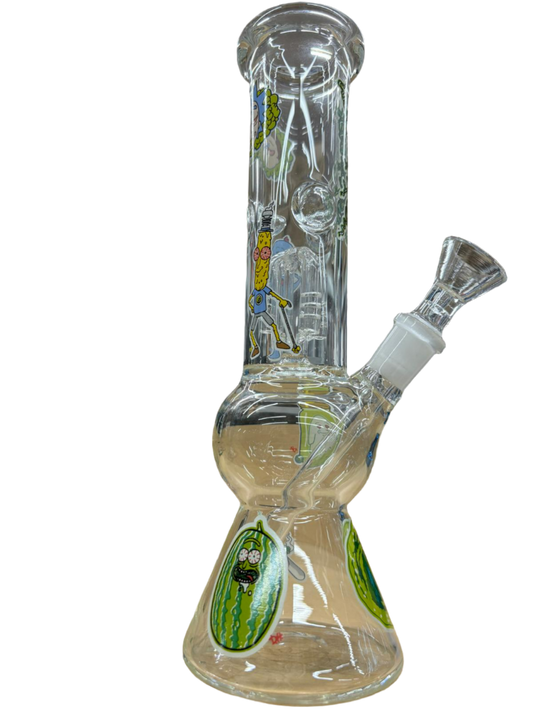 Cartoon Rick And Morty Glass Water Pipe