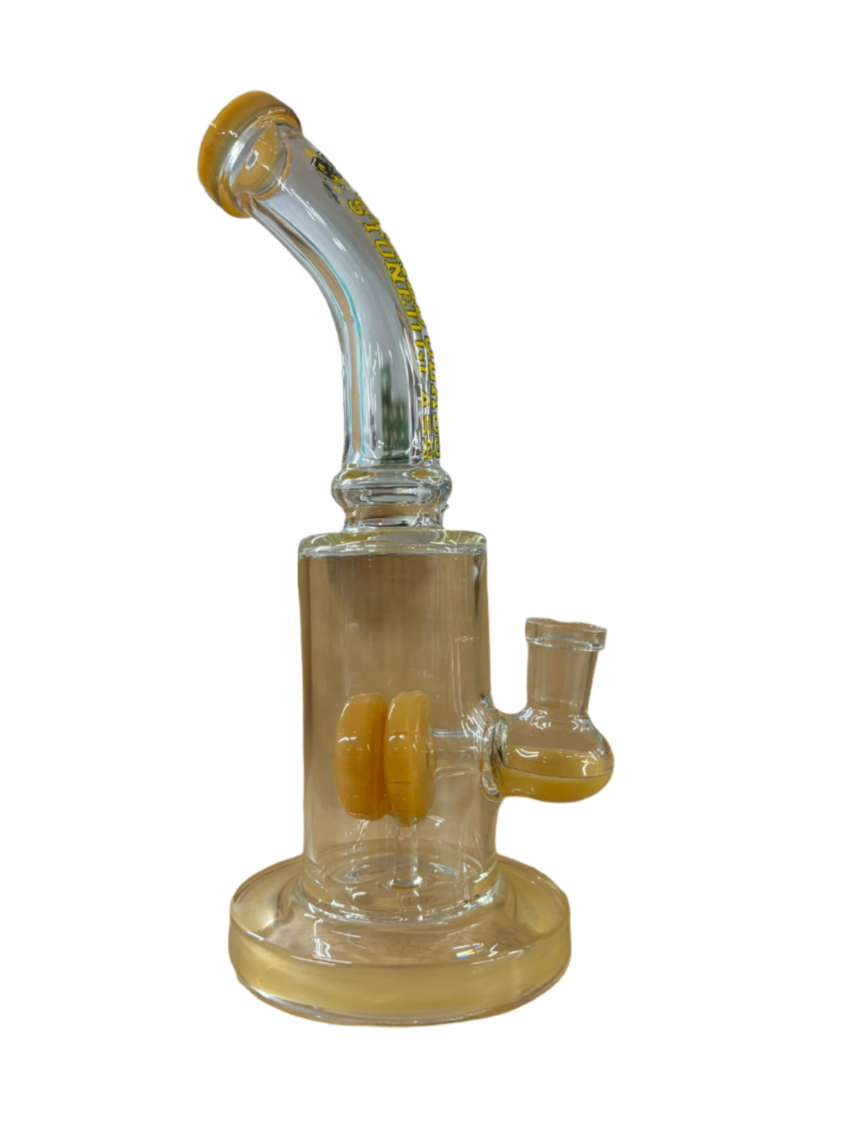 Glass Clear Bent Water Pipe - Yellow