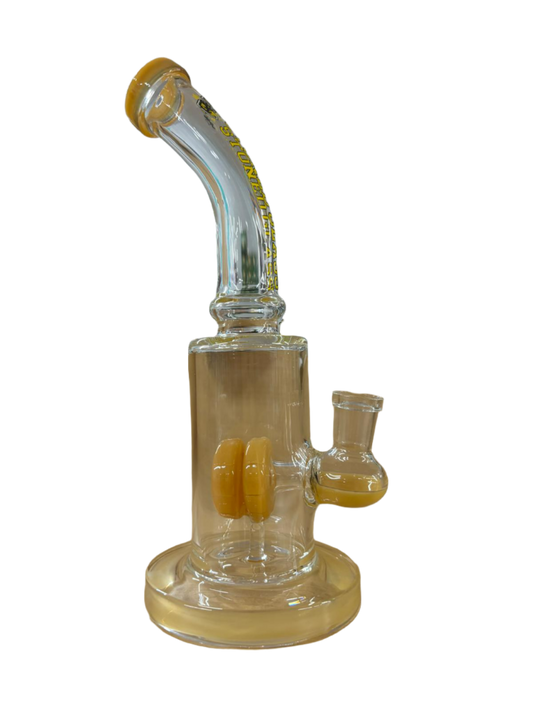 Glass Clear Bent Water Pipe - Yellow