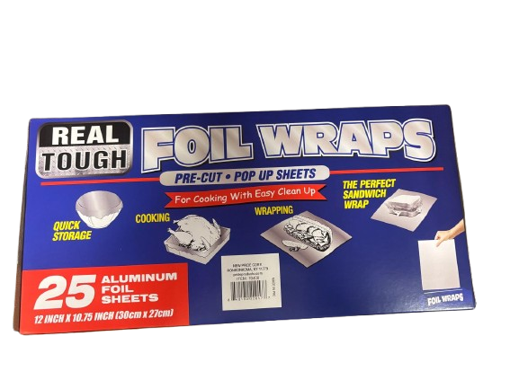 Real Tough Foil Wraps- 25 Aluminum Foil Sheets