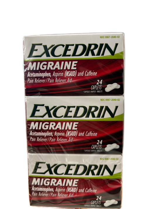 Excedrin Migrane Acetaminophen, Aspirin(NSAID) and Caffeine Pain Reliever