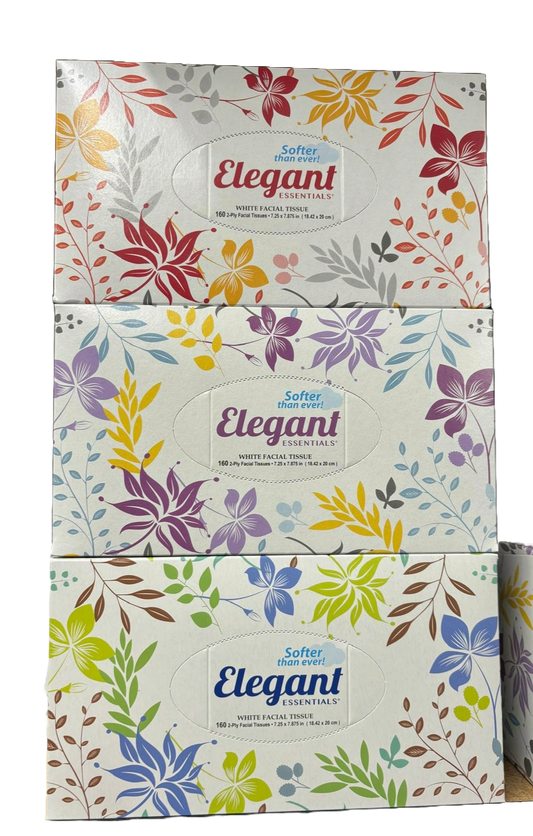 Elegant 2 Ply Facial Tissue - 160 Count