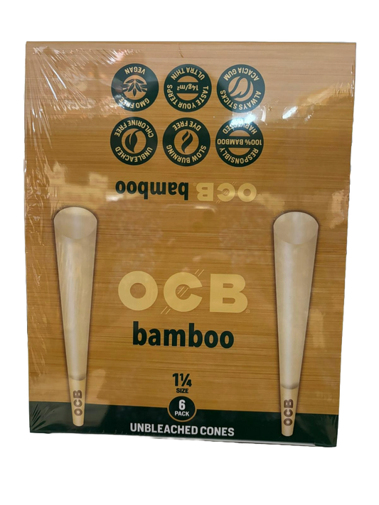 OCB Bamboo 1 1/4 Size Unbleached Cones - 32 - 6 Pack