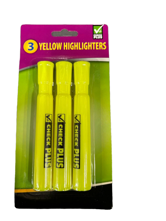 3 Yellow Highlighters